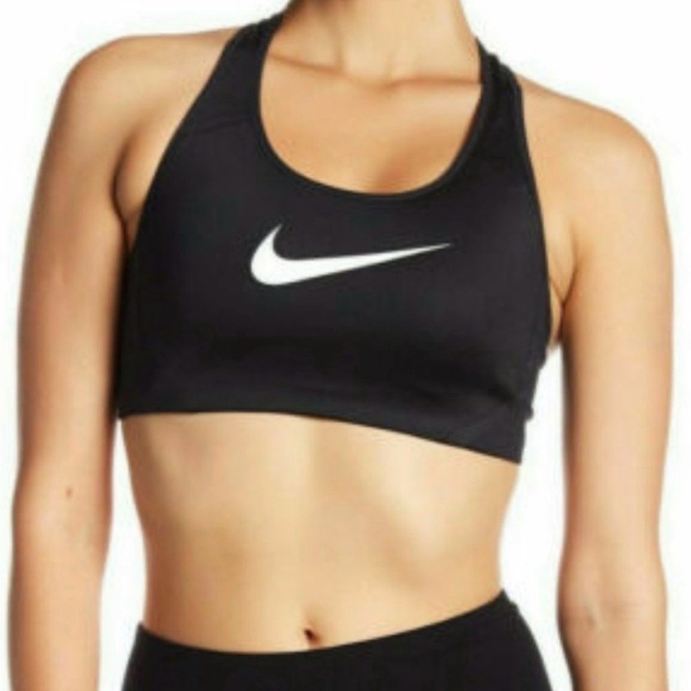 Nike Women's Medium Victory Shape High Support Sports Bra Black Non Padded